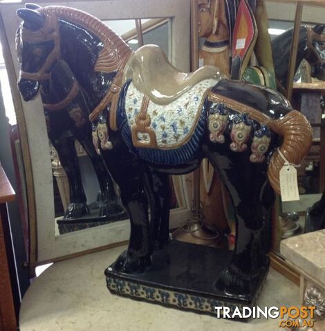 Ceramic oriental horse - display horse