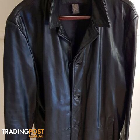 Mens 3/4 Length Genuine Canadian Leather Coat