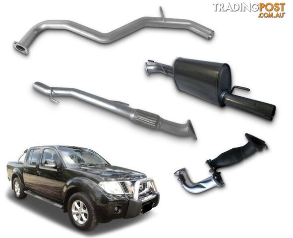 3" Stainless Steel Exhaust System for V6 Nissan Navara STX550 Dual Cab Ute with Cerachrome Dump Pipe (2010 - 2015 Models) - No Muffler - Loud (Straight Pipe) - 