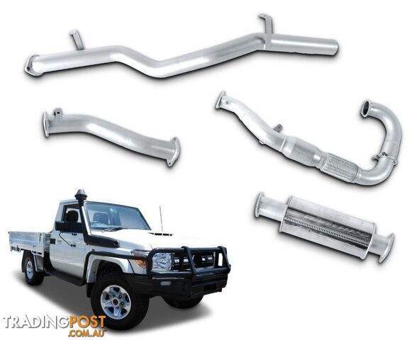 3" Turbo-Back Exhaust System for 4.5lt V8 Toyota Landcruiser 79 Series Single Cab Ute (01/2012 - 01/2016 Models) - No Muffler - Loud (Straight Pipe) - 