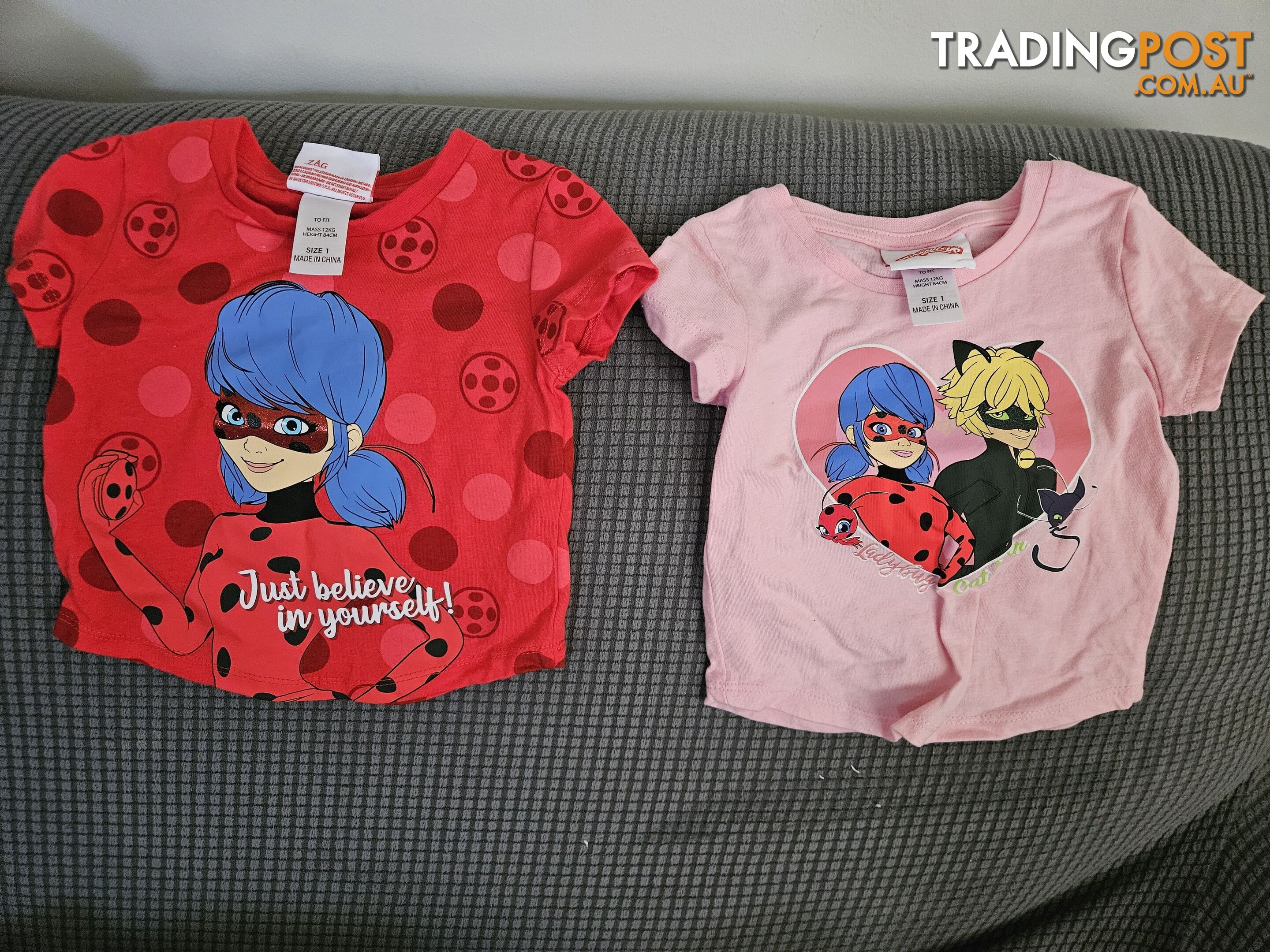 2 x Miraculous Ladybug T-Shirts