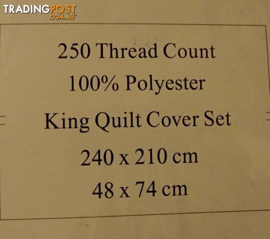 Mid Blue King Quilt cover set By The Hotel Collection 100% Poly - photo 3 of 3
