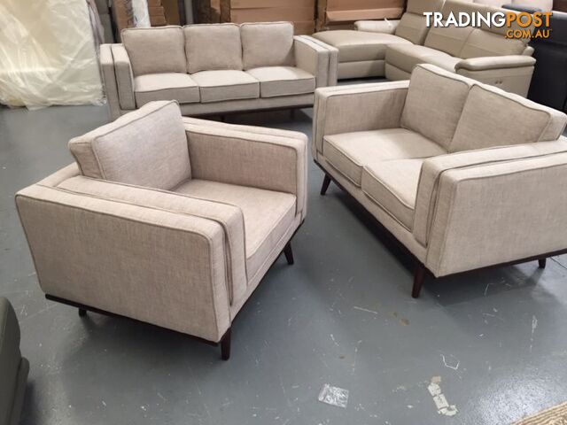 Timber and Fabric Sofa Set - 50% off RRP - photo 3 of 9