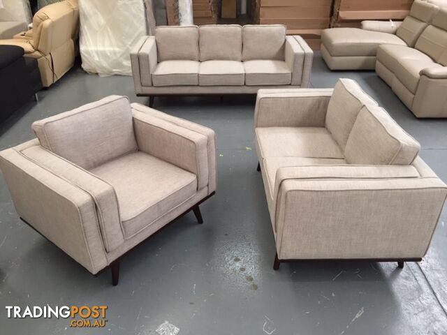 Timber and Fabric Sofa Set - 50% off RRP - photo 5 of 9