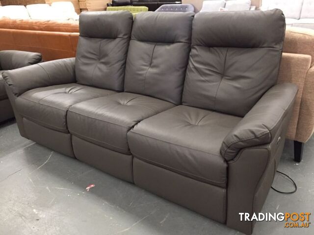 Dark Grey Electric Leather Recliners - 55% off RRP - photo 2 of 4