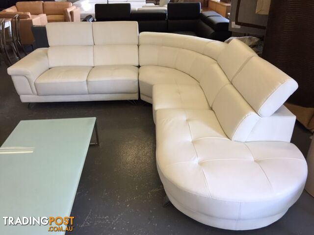 White Leather Modular - BRAND NEW