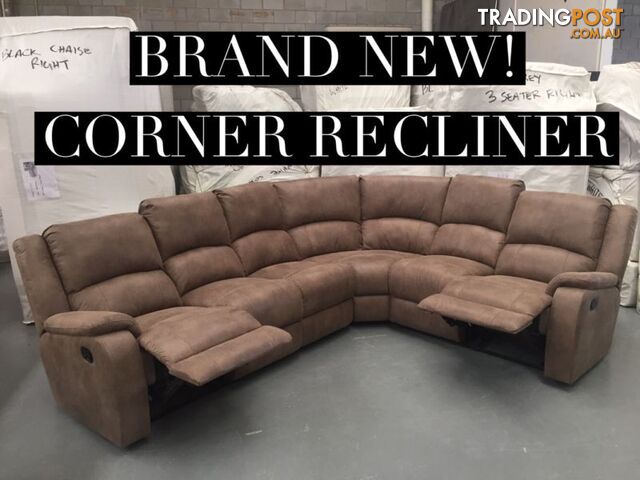 Brand New Fabric Corner Lounge - Recliner