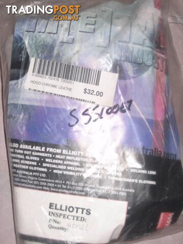 ELLIOTT CHROME LEATHER WELDING HOOD HSP16L, NEW - photo 2 of 2