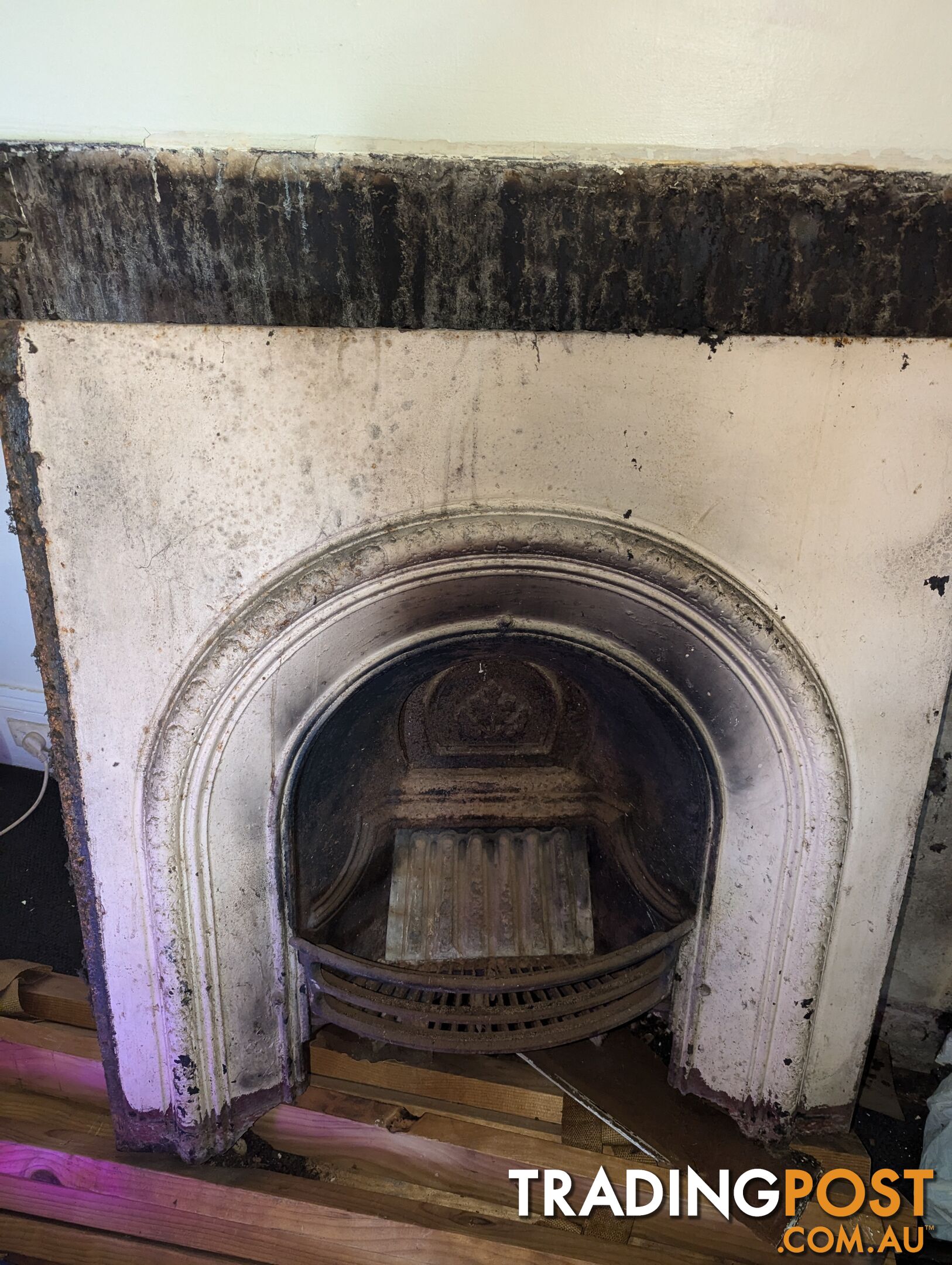 2 x cast iron fireplaces and shielding and mantle pieces (buyer can buy individual)