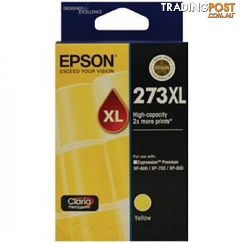 Epson 273XL Claria C13T275492 High Capacity Premium Yellow Ink for XP-600 XP-720 XP-820 - Epson - Epson 273XL YELLOW - 0.10kg