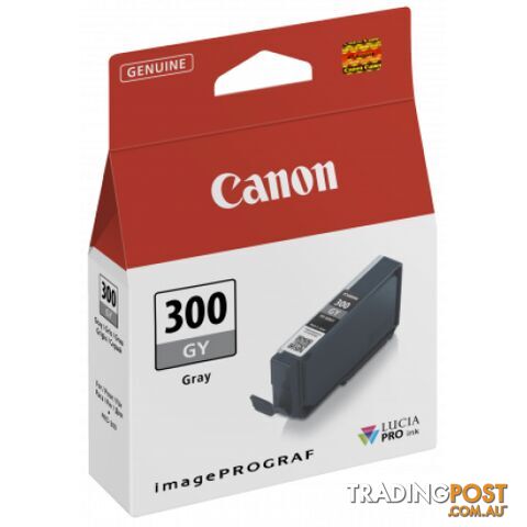 Canon PFI-300GY Grey Lucia Pigment Ink for PRO-300 - Canon - PFI-300 Grey - 0.00kg