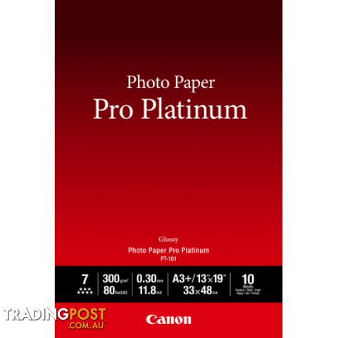 Canon PT101 A3+  Photo Paper PRO A3 Plus 300gsm 10 sheets - Canon - PT101A3+ 10 Sheets - 0.50kg