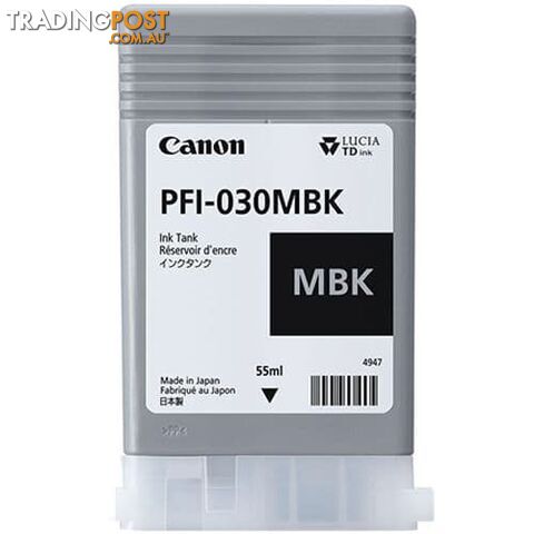 Canon PFI-030 Pigment Ink Matte BLACK for ProGraf TA20 TA30 wide format printer - Canon - PFI-030 Matte Black - 0.00kg