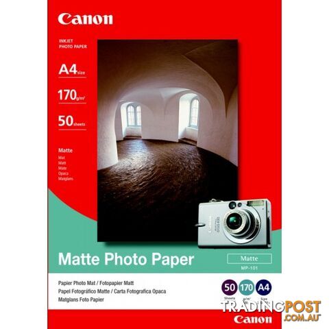 Canon MP101-A4  50 Photo Paper Matte 50 Sheets - Canon - Canon MP101A4-50 - 0.64kg