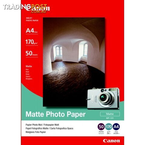Canon MP101-A4  50 Photo Paper Matte 50 Sheets - Canon - Canon MP101A4-50 - 0.64kg