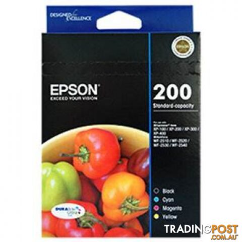Epson C13T201692 High Capacity Ultra 200XL 4 Ink Value Pack 200XL - Epson - Epson 200XL V PACK - 0.10kg