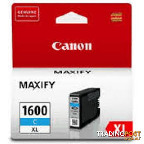 Canon PGI-1600XLC Pigment Cyan Ink - Canon - PGI-1600XLC - 0.20kg