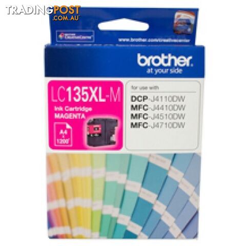 Brother LC135XL-M High Capacity Magenta Ink for MFC-J4510DW MFC-J4410DW MFC-J6920DW - Brother - LC135XL-Magenta - 0.14kg