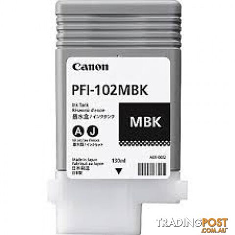 Canon PFI-102MBk Pigment Ink for IPF-500/510/600/610 series Matte Black - Canon...