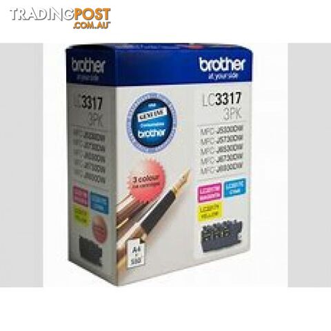 Brother LC3317 3PK Colour Ink Set for MFC-J5330DW MFC-J5730DW MFC-J6530DW MFC-J6730DW - Brother - LC3317 3PK - 0.07kg