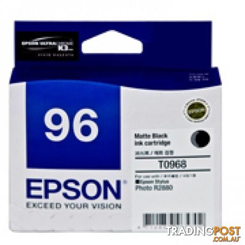 Epson C13T096890 MATTE BLACK 96 - Epson - Epson T0968 MATTE BLACK - 0.00kg