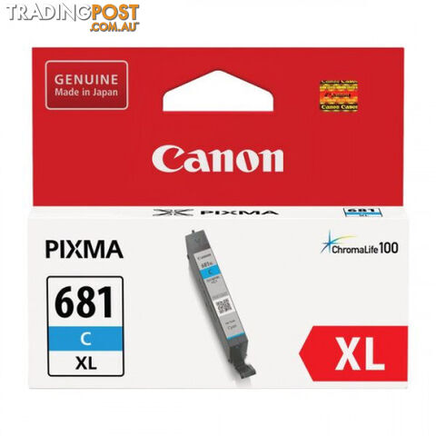 Canon CLI-681XL High Yield CYAN INK CARTRIDGE fo TS9565 TS6160 TR8560 - Canon - CLI-681XL Cyan - 0.00kg