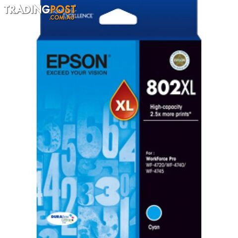 Epson 802xl C13T356292 CYAN Ink for WorkForce WF-4720 WF-4745 WF-4740 - Epson - Epson 802XL Cyan - 0.00kg