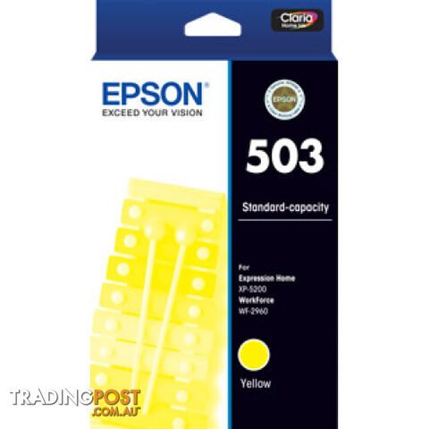 Epson C13T09Q492 YELLOW INK CARTRIDGE 503 for WF2960 XP5200 - Epson - Epson 503 Yellow Ink - 0.20kg