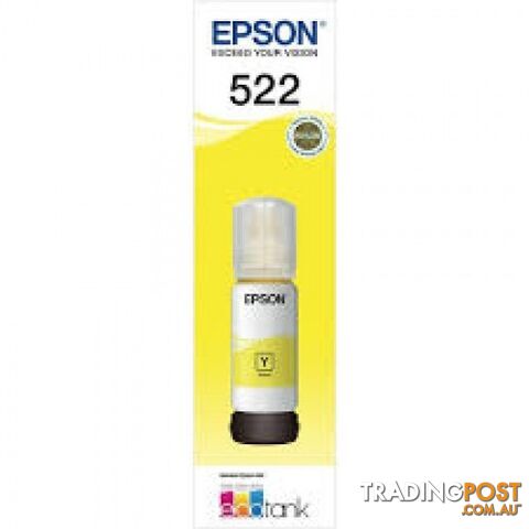EPSON T522Y YELLOW INK BOTTLE C13T06W492for ET2710 ET4700 ET8500 - Epson - Epson 522 YELLOW - 0.00kg