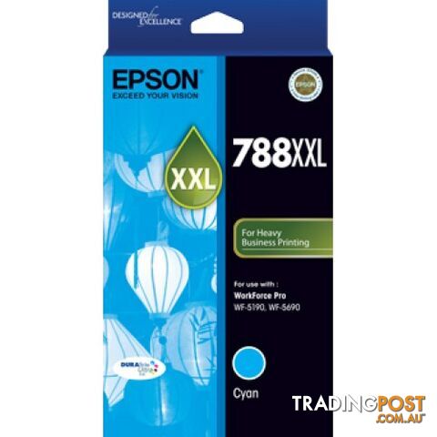 Epson 788XXL C13T788292 SUPER HIGH YIELD CYAN 788 - Epson - Epson 788XXL CYAN -...