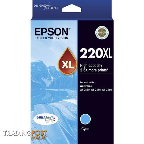 Epson C13T294292 High Capacity Cyan Ink 220XL - Epson - Epson 220XL CYAN -...
