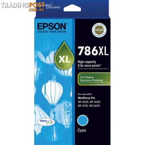 Epson 786XL C13T787292 HIGH YIELD CYAN 786XL - Epson - Epson 786XL CYAN - 0.00kg