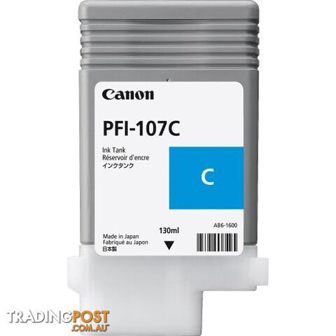 Canon PFI-107C Cyan Ink cartridge - Canon - PFI-107 Cyan - 0.00kg