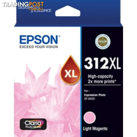 Epson 312XL C13T183692 Light Magenta Ink High Capacity ink for XP8500 XP15000 - Epson - Epson 312XL LIGHT MAGENTA - 0.20kg