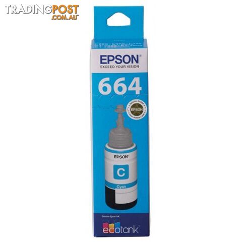 EPSON T664C CYAN INK BOTTLE - Epson - Epson T664 CYAN - 0.00kg