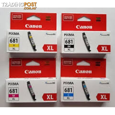 Canon CLI-681XL High Yield Value Pack 4 INK CARTRIDGE SET for TS9565 TS6260 -...