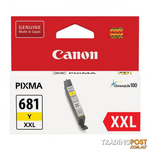 Canon CLI-681XXL Super High Yield YELLOW INK CARTRIDGE for TS-9565 TS-8160 TR-8560 - Canon - CLI-681XXL Yellow - 0.00kg