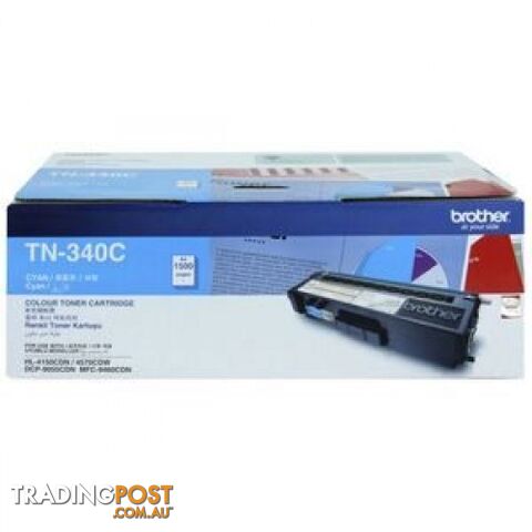 Brother TN-340C Cyan Toner STD for HL4150 HL4570 MFC9460 MFC9970 - Brother - TN-340 Cyan - 0.87kg