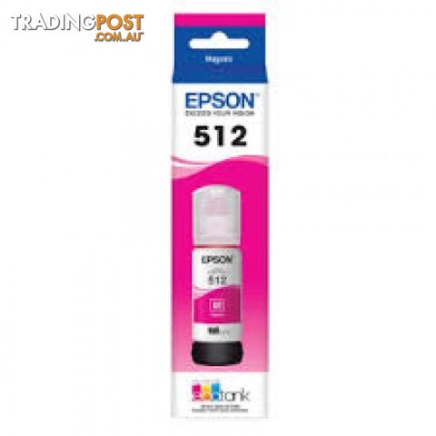 Epson C13T00H392 MAGENTA INK BOTTLE T512 for EcoTank ET-7700 ET-7750 - Epson - Epson 512 Magenta - 0.20kg