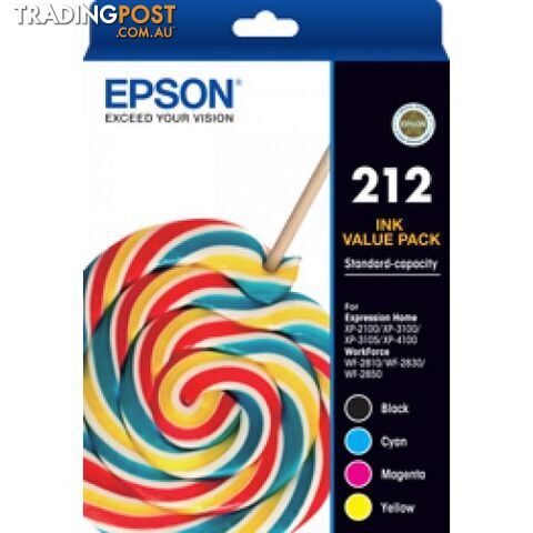 EPSON C13T02R692 Value Pack 212 Ink Set for WF2810  WF2830 WF2850 XP2100 XP3100 - Epson - Epson 212VP - 0.00kg