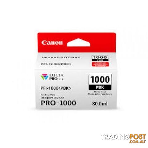 Canon PFI-1000 Pigment Ink for PRO-1000 Black - Canon - PFI-1000 Black - 0.00kg