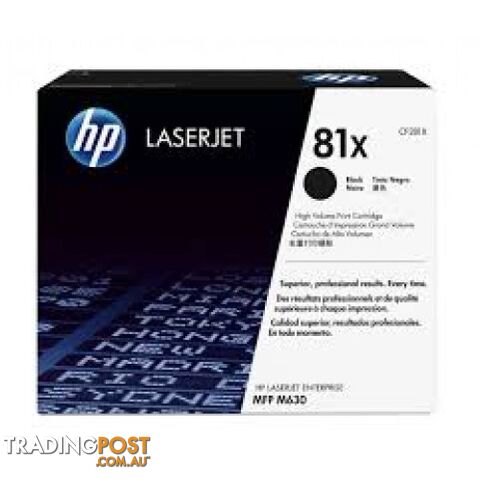 Hewlett-Packard CF281X Black Toner [#81X] for M605 M606 M630 - Hewlet Packard - HP CF281X BLACK - 0.11kg