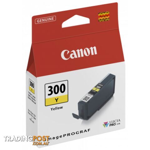 Canon PFI-300Y Yellow Lucia Pigment Ink for PRO-300 - Canon - PFI-300 Yellow - 0.00kg