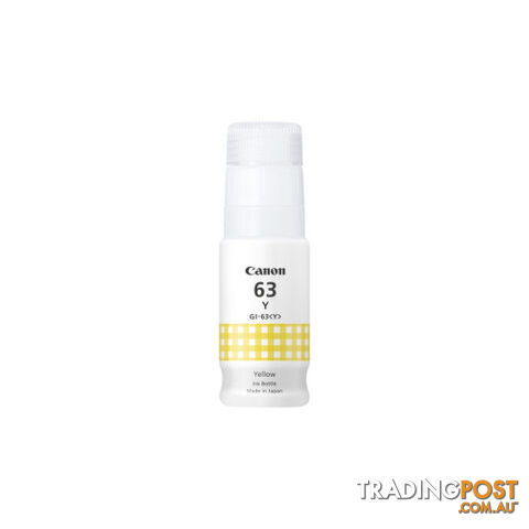 Canon GI-63 Yellow ink bottle For INDURANCE MEGATANK G660 - Canon - GI-63 YELLOW - 0.00kg