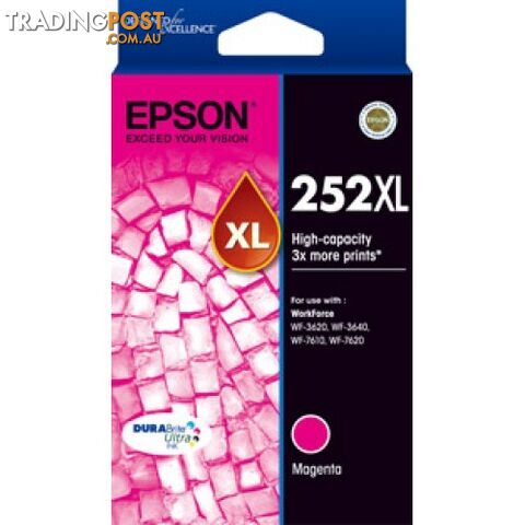 Epson C13T253392 HIGH YIELD MAGENTA Ink Cartridge 252XL for WF3620 WF3640 WF7620...