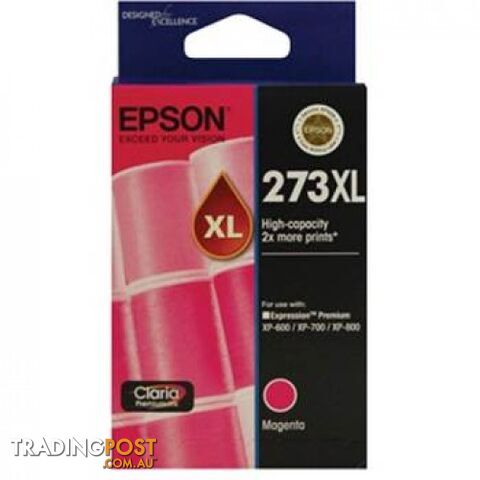 Epson 273XL Claria C13T275392 High Capacity Premium Magenta Ink - Epson - Epson 273XL MAGENTA - 0.10kg