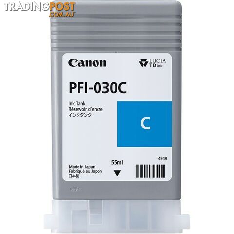 Canon PFI-030 Pigment Ink CYAN for ProGraf TA20 TA30 wide format printer - Canon...