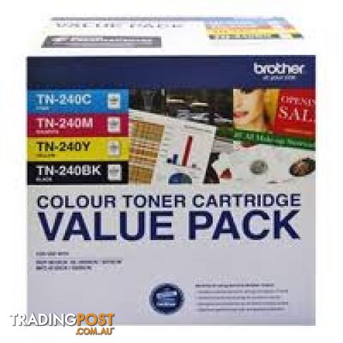 Brother TN-240VP Toner Cyan Magenta Yellow Black for HL3070 MFC9320 - Brother - TN-240VP - 0.30kg