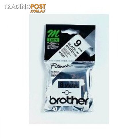 Brother M-K221 9mm Black-on-White M-Tape - Brother - M-K221 - 0.05kg