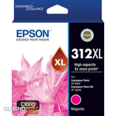 Epson 312XL C13T183392 Magenta Ink High Capacity for XP8500 XP15000 - Epson - Epson 312XL MAGENTA - 0.20kg